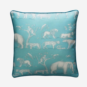 Kingdom lagoon outdoor cushion by Andrew Martin