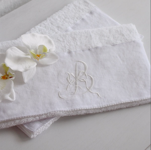 Biggie Best White Embroidered Guest Towel