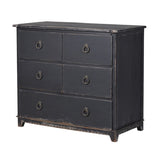 Black Distressed Painted Chest of Drawers